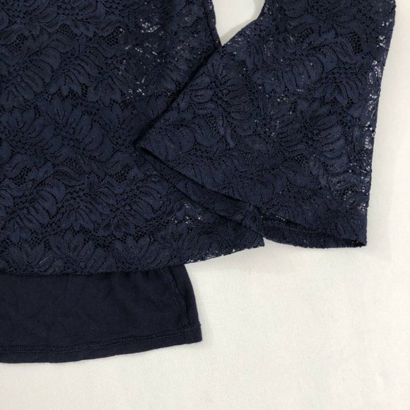 Banana Republic Blouse Women's XS Blue Lacey Regular Fit Size Extra Small XS - Picture 10 of 12